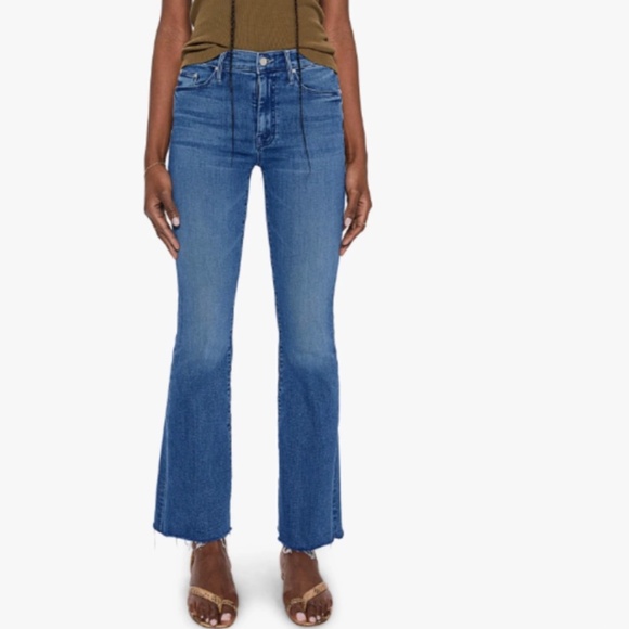 MOTHER DENIM The Weekender Fray I Wet My Plants Raw Hem Flare Jeans Light 29 - Picture 1 of 16